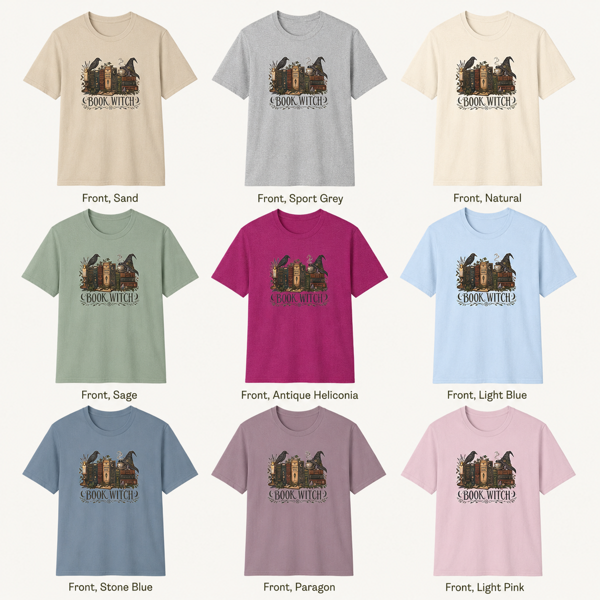 Book Witch Retro Literary T-Shirt