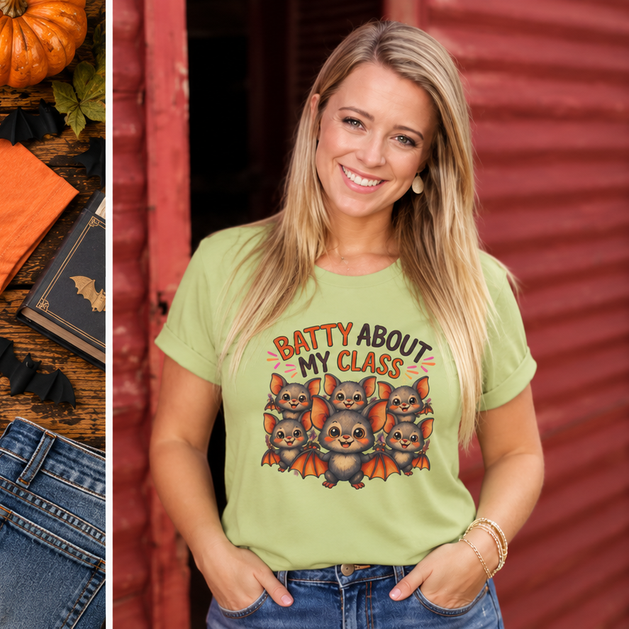 Batty About My Class Halloween Teacher Shirt