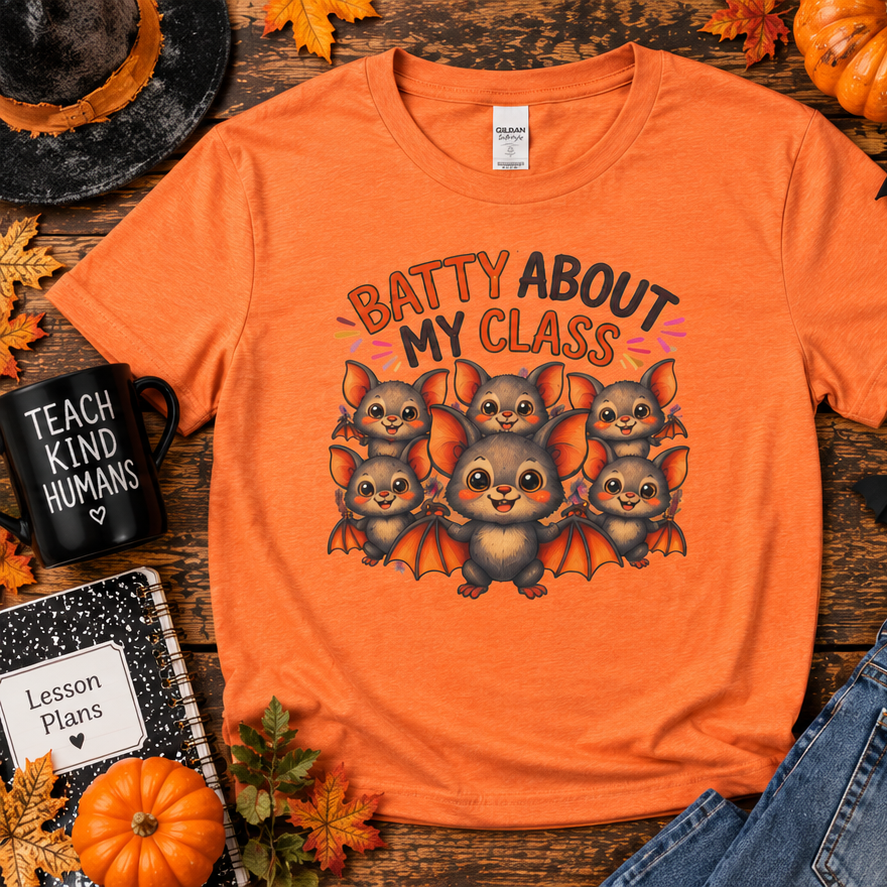 Batty About My Class Halloween Teacher Shirt