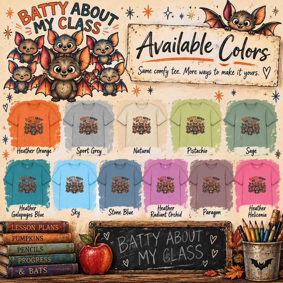 Batty About My Class Halloween Teacher Shirt