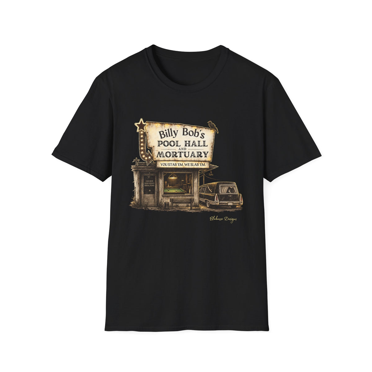 Billy Bobs Black front mockup