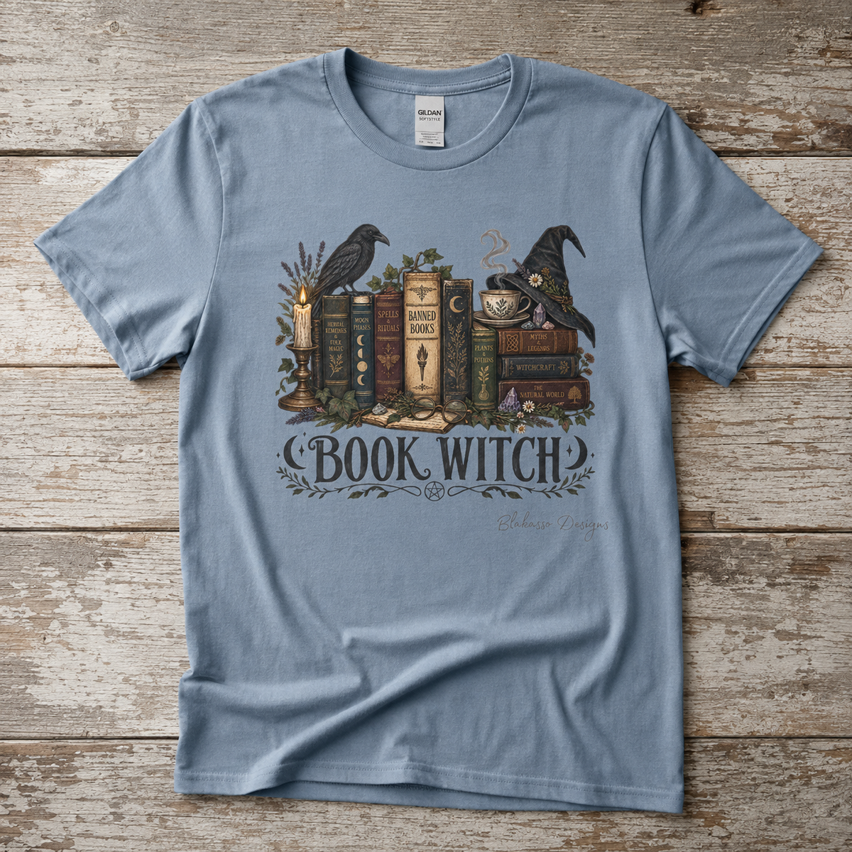 Book Witch Retro Literary T-Shirt