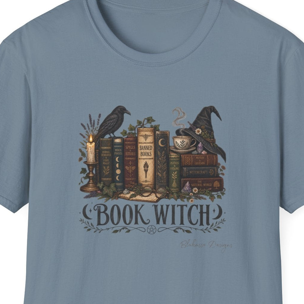 Book Witch Retro Literary T-Shirt
