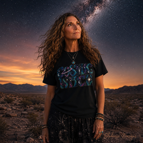 Cosmic Witch Aurora Galaxy T-Shirt