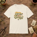 Grow Your Own Way retro garden unisex graphic tee flat lay