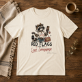 Red Flags Are My Love Language Brandi K. Raccoon Council graphic tee in Natural flat lay